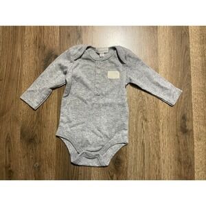 Willow + Whimsy One Piece, Infant Size 3-6 Months, Gray, Long Sleeve, 1/4 Button